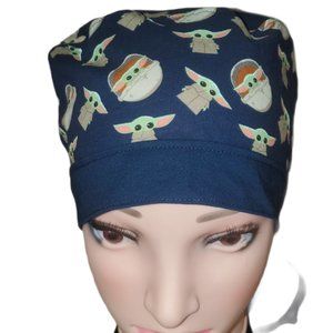 Baby Yoda Ponytail Scrub Cap, Nurses Hat, Doctor Hat